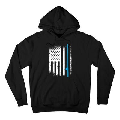 Bass Fishing Distressed American Flag Patriotic Fisherman Tall Hoodie