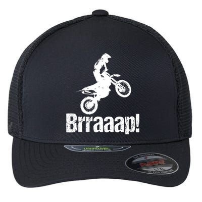 Brraaap Funny Dirt Bike Motocross For Riders Flexfit Unipanel Trucker Cap