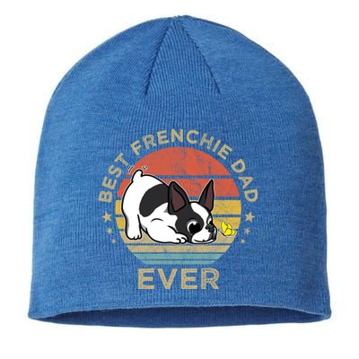 Best Frenchie Dad Ever Vintage Retro French Bulldog Father Gift Sustainable Beanie