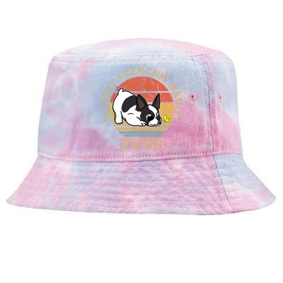 Best Frenchie Dad Ever Vintage Retro French Bulldog Father Gift Tie-Dyed Bucket Hat