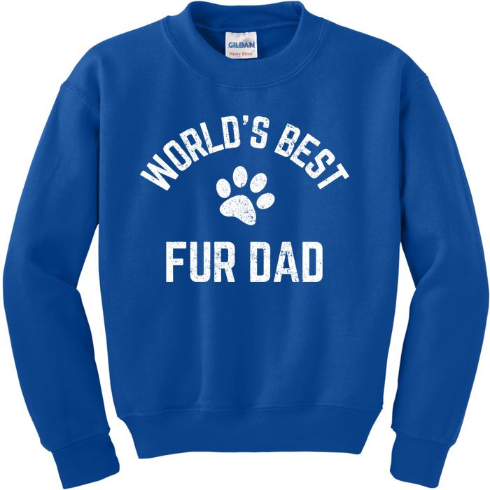 Best Fur Dad Ever Vintage Retro Dog And Cat Daddy Great Gift Kids Sweatshirt