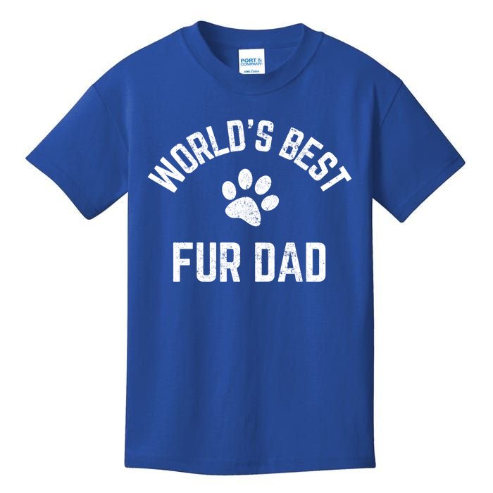 Best Fur Dad Ever Vintage Retro Dog And Cat Daddy Great Gift Kids T-Shirt