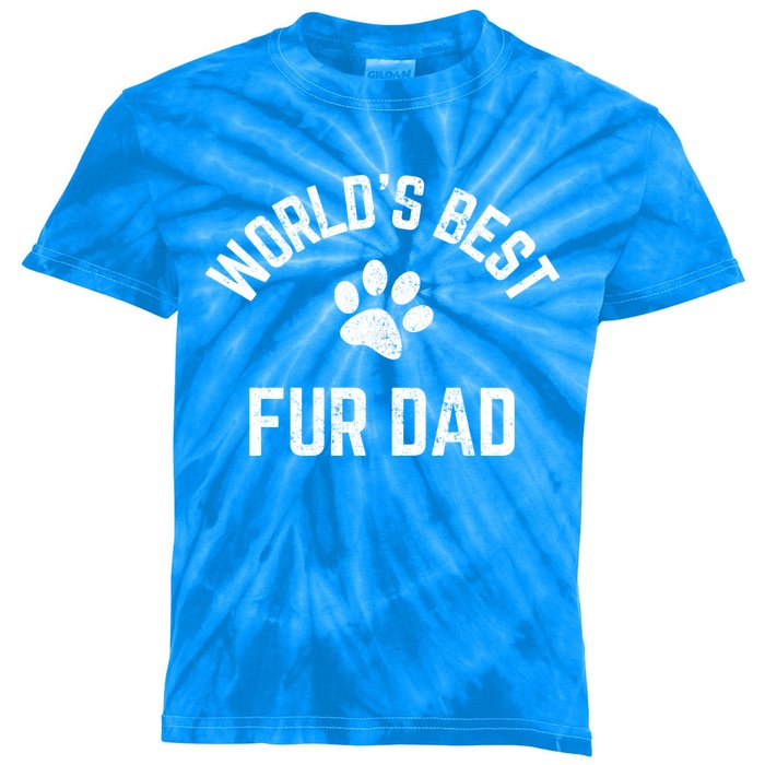 Best Fur Dad Ever Vintage Retro Dog And Cat Daddy Great Gift Kids Tie-Dye T-Shirt