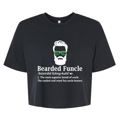 Bearded Funcle Definition Funny Uncle Vintage Style Bella+Canvas Jersey Crop Tee