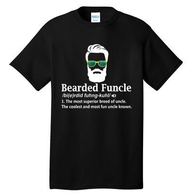 Bearded Funcle Definition Funny Uncle Vintage Style Tall T-Shirt