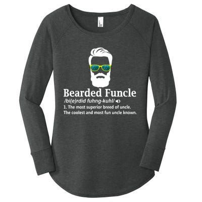 Bearded Funcle Definition Funny Uncle Vintage Style Women's Perfect Tri Tunic Long Sleeve Shirt