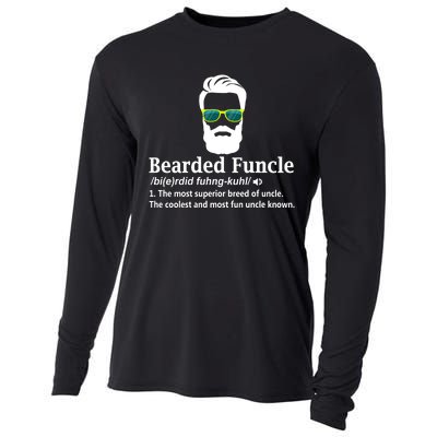 Bearded Funcle Definition Funny Uncle Vintage Style Cooling Performance Long Sleeve Crew