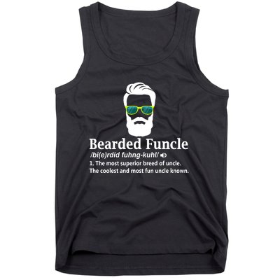 Bearded Funcle Definition Funny Uncle Vintage Style Tank Top