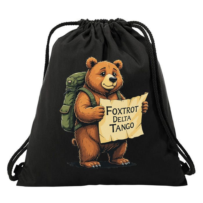 Bear Foxtrots Deltas Tangos  Drawstring Bag