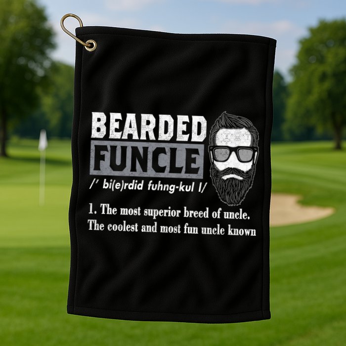 Bearded Funcle Definition Golf Towel