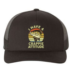 Bass Fish Dad I Have A Crappie Attitude Funny Papa Fishing Yupoong Adult 5-Panel Trucker Hat