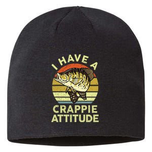 Bass Fish Dad I Have A Crappie Attitude Funny Papa Fishing Sustainable Beanie