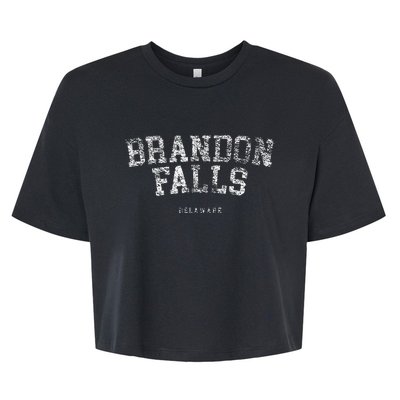 Brandon Falls Delaware Funny Joe Biden Bike Crash Pro Trump Bella+Canvas Jersey Crop Tee