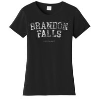 Brandon Falls Delaware Funny Joe Biden Bike Crash Pro Trump Women's T-Shirt