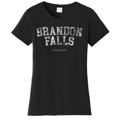 Brandon Falls Delaware Funny Joe Biden Bike Crash Pro Trump Women's T-Shirt