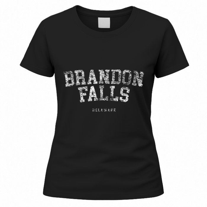 Brandon Falls Delaware Funny Joe Biden Bike Crash Pro Trump Women's T-Shirt