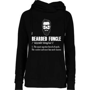 Bearded Funcle Definition Womens Funnel Neck Pullover Hood