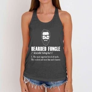 Bearded Funcle Definition Women's Knotted Racerback Tank