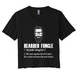 Bearded Funcle Definition Women's Crop Top Tee