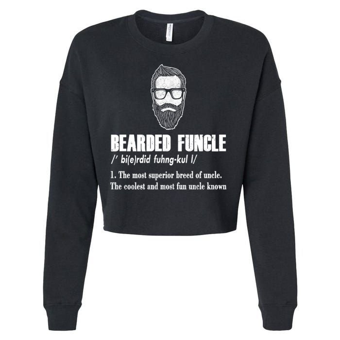 Bearded Funcle Definition Cropped Pullover Crew