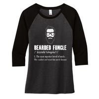 Bearded Funcle Definition Women's Tri-Blend 3/4-Sleeve Raglan Shirt