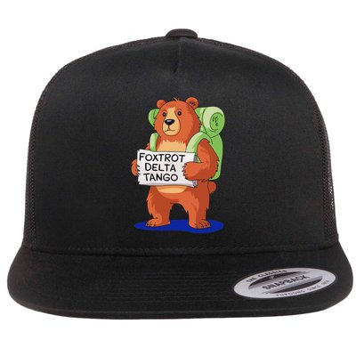 Bear Foxtrots Deltas Tangos Funny Bear Foxtrots Deltas Flat Bill Trucker Hat