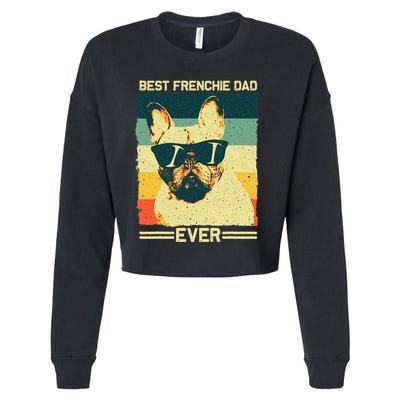 Best Frenchie Dad Design Father French Bulldog Lovers Cropped Pullover Crew