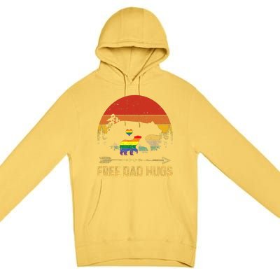 Bear Free Dad Hugs Fathers Day Lgbtq Pride Gift Premium Pullover Hoodie