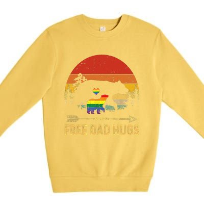 Bear Free Dad Hugs Fathers Day Lgbtq Pride Gift Premium Crewneck Sweatshirt