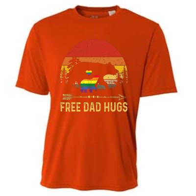 Bear Free Dad Hugs Fathers Day Lgbtq Pride Gift Cooling Performance Crew T-Shirt