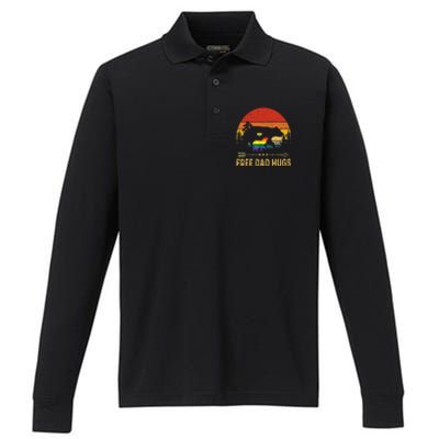 Bear Free Dad Hugs Fathers Day Lgbtq Pride Gift Performance Long Sleeve Polo