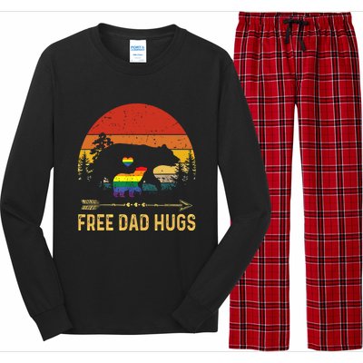 Bear Free Dad Hugs Fathers Day Lgbtq Pride Gift Long Sleeve Pajama Set