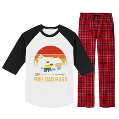 Bear Free Dad Hugs Fathers Day Lgbtq Pride Gift Raglan Sleeve Pajama Set