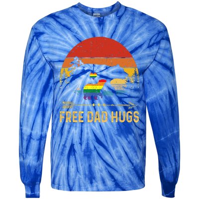 Bear Free Dad Hugs Fathers Day Lgbtq Pride Gift Tie-Dye Long Sleeve Shirt