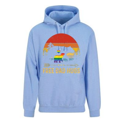 Bear Free Dad Hugs Fathers Day Lgbtq Pride Gift Unisex Surf Hoodie