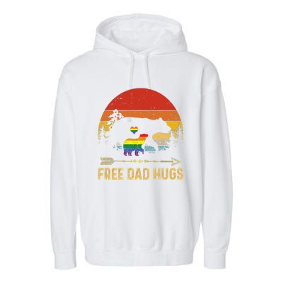 Bear Free Dad Hugs Fathers Day Lgbtq Pride Gift Garment-Dyed Fleece Hoodie