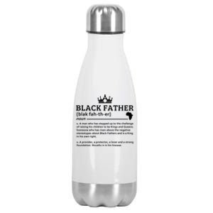 Black Father Definition African American Dad Gift Stainless Steel Insulated Water Bottle