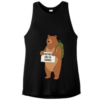 Bear Foxtrots Deltas Tangos Funny Bear Foxtrots Deltas Ladies PosiCharge Tri-Blend Wicking Tank