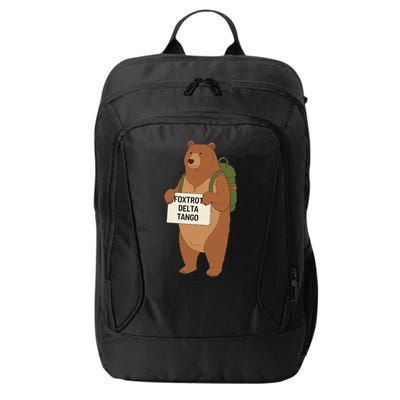 Bear Foxtrots Deltas Tangos Funny Bear Foxtrots Deltas City Backpack