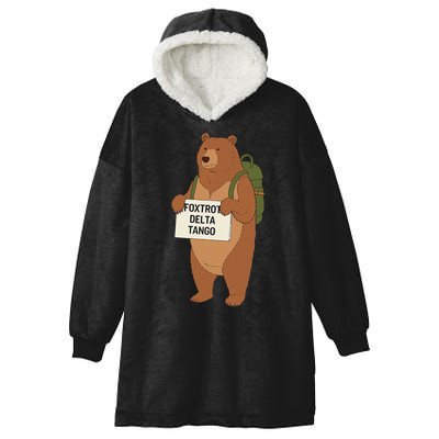Bear Foxtrots Deltas Tangos Funny Bear Foxtrots Deltas Hooded Wearable Blanket