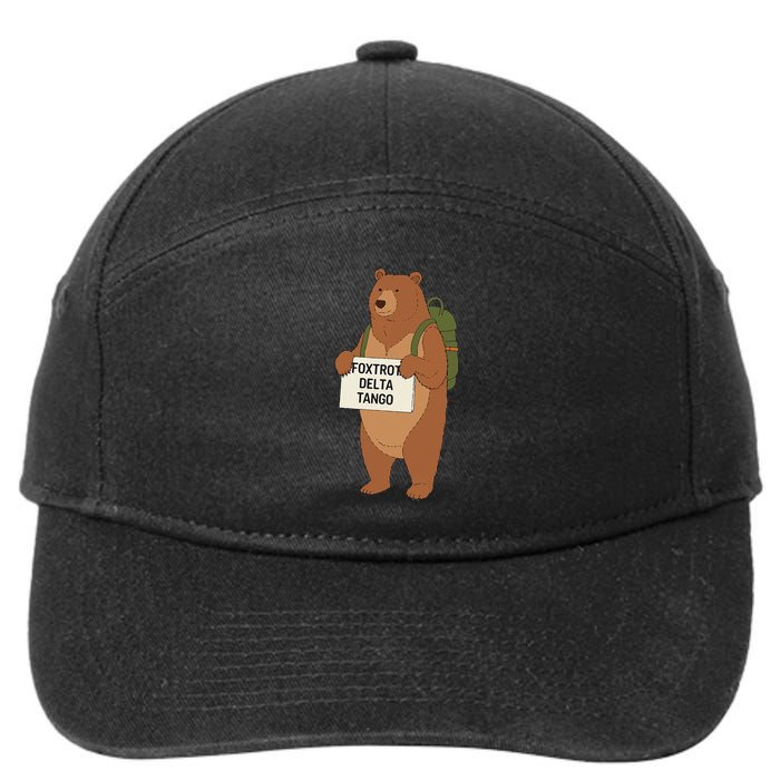 Bear Foxtrots Deltas Tangos Funny Bear Foxtrots Deltas 7-Panel Snapback Hat