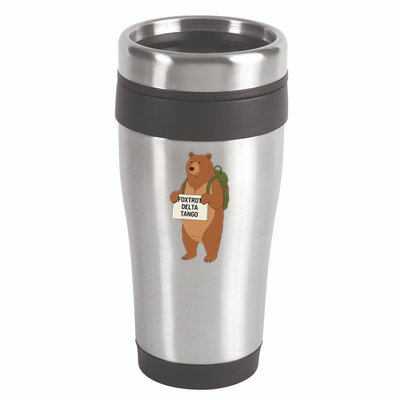 Bear Foxtrots Deltas Tangos Funny Bear Foxtrots Deltas 16oz Travel Tumbler