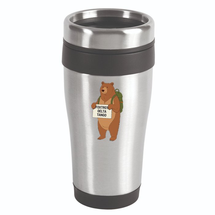 Bear Foxtrots Deltas Tangos Funny Bear Foxtrots Deltas 16oz Travel Tumbler