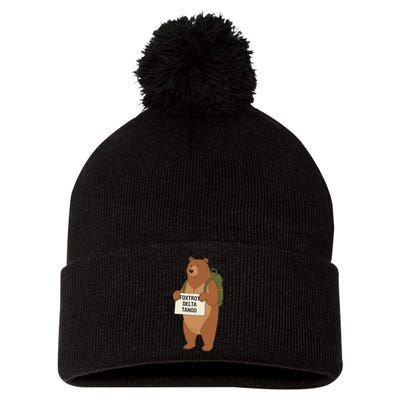 Bear Foxtrots Deltas Tangos Funny Bear Foxtrots Deltas Pom Pom 12in Knit Beanie