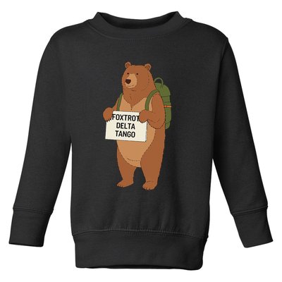 Bear Foxtrots Deltas Tangos Funny Bear Foxtrots Deltas Toddler Sweatshirt