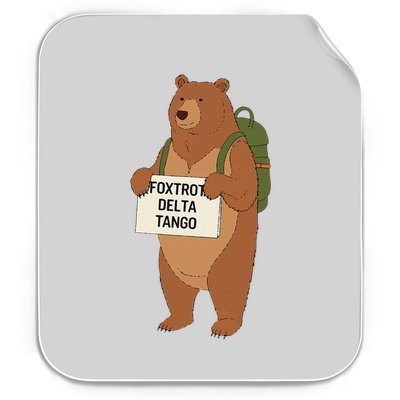 Bear Foxtrots Deltas Tangos Funny Bear Foxtrots Deltas Permanent Decal Sticker