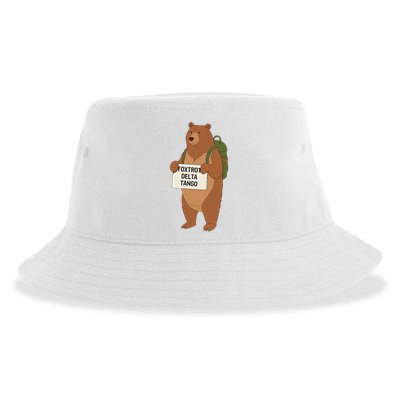 Bear Foxtrots Deltas Tangos Funny Bear Foxtrots Deltas Sustainable Bucket Hat