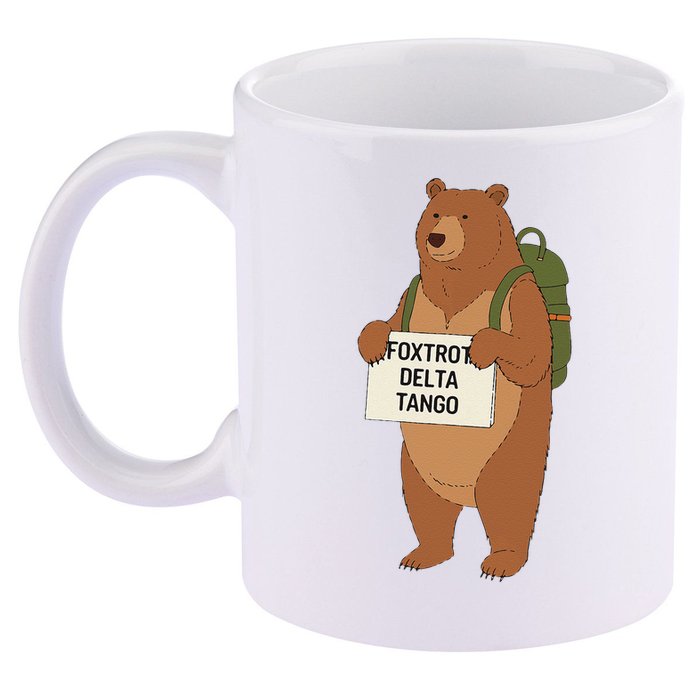 Bear Foxtrots Deltas Tangos Funny Bear Foxtrots Deltas 11oz C Handle Ceramic Mug