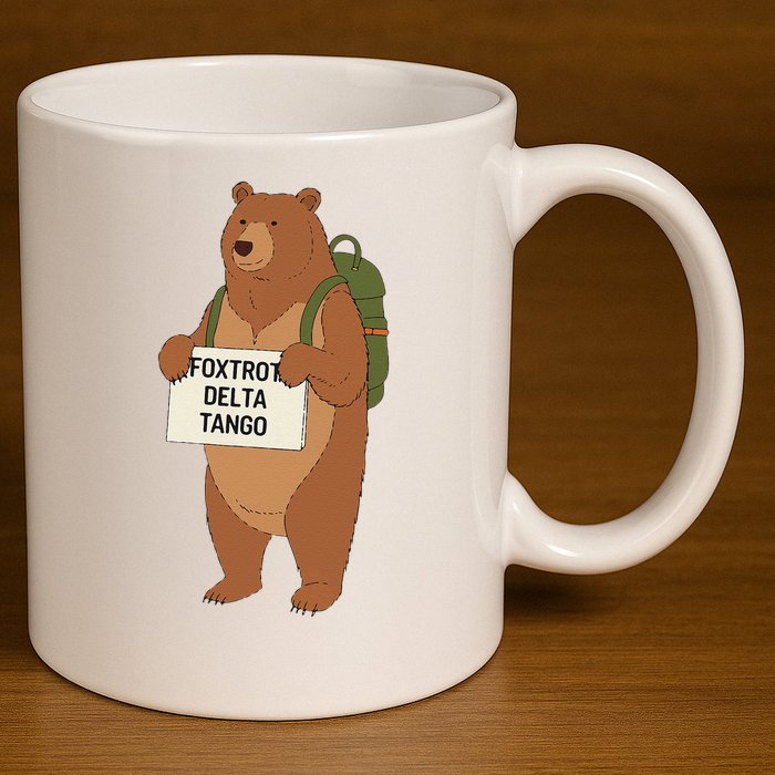 Bear Foxtrots Deltas Tangos Funny Bear Foxtrots Deltas 11oz C Handle Ceramic Mug