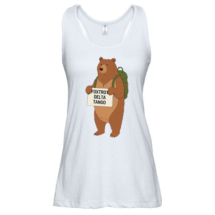 Bear Foxtrots Deltas Tangos Funny Bear Foxtrots Deltas Ladies Essential Flowy Tank